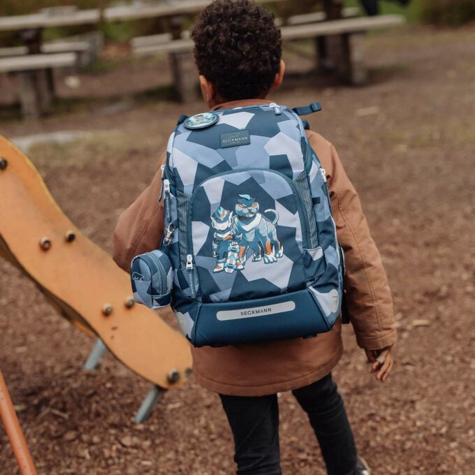 Beckmann Schulrucksack Active Air Flx – 6-teilig – Tiger Race – Recycelte Materialien