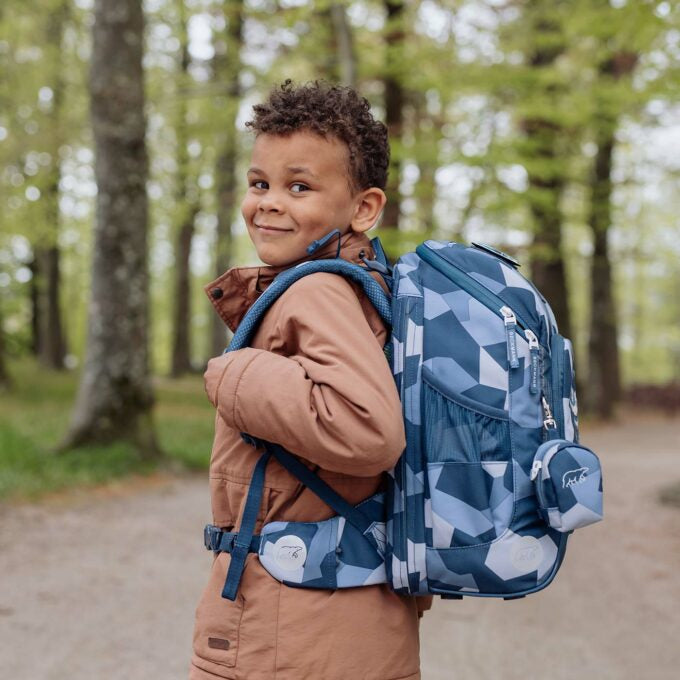 Beckmann Schulrucksack Active Air Flx – 6-teilig – Tiger Race – Recycelte Materialien