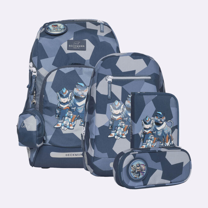 Beckmann Schulrucksack Active Air Flx – 6-teilig – Tiger Race – Recycelte Materialien