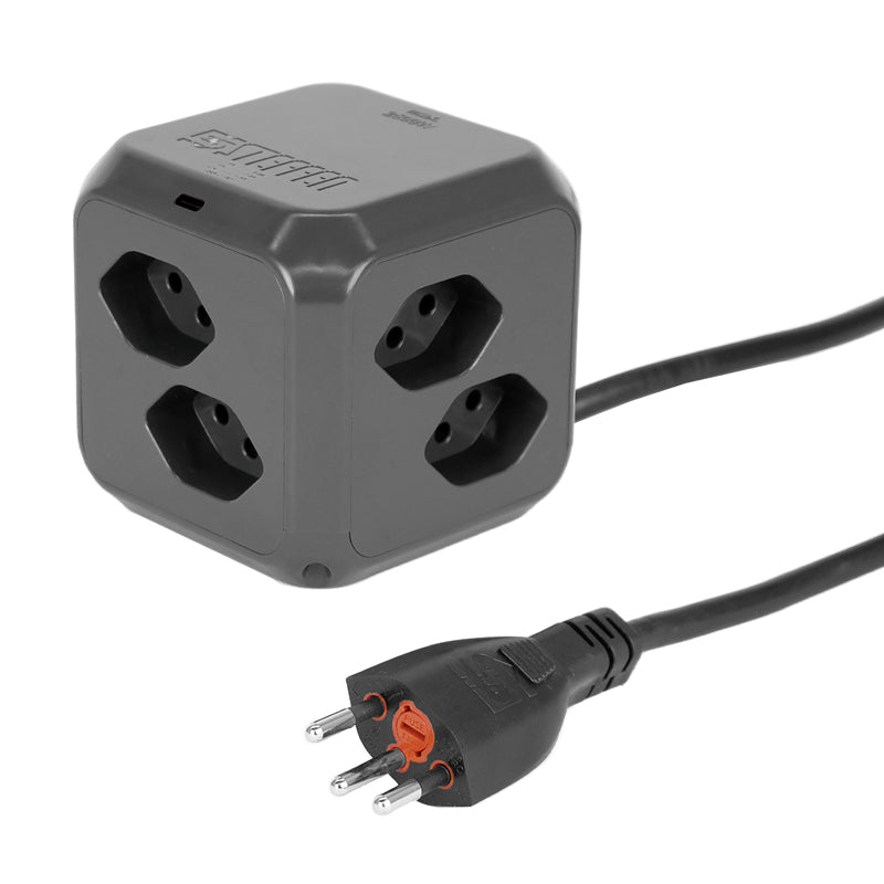 Steffen Steckdosenleiste Cube – 1,50 m, Kunststoff, Anthrazit, 8× T13, 1× USB-C PD 18 W
