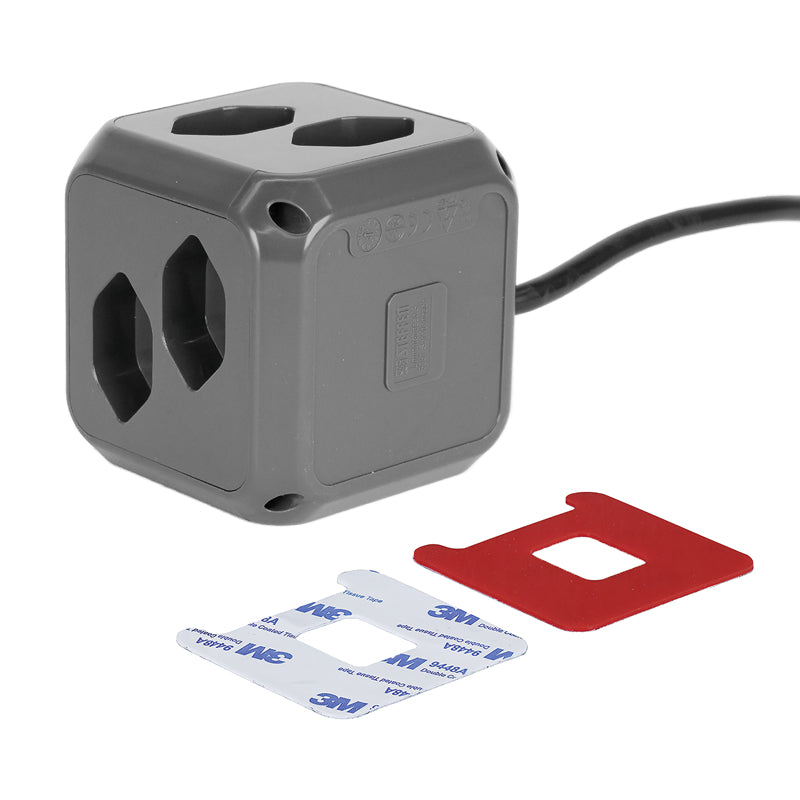 Steffen Steckdosenleiste Cube – 1,50 m, Kunststoff, Anthrazit, 8× T13, 1× USB-C PD 18 W