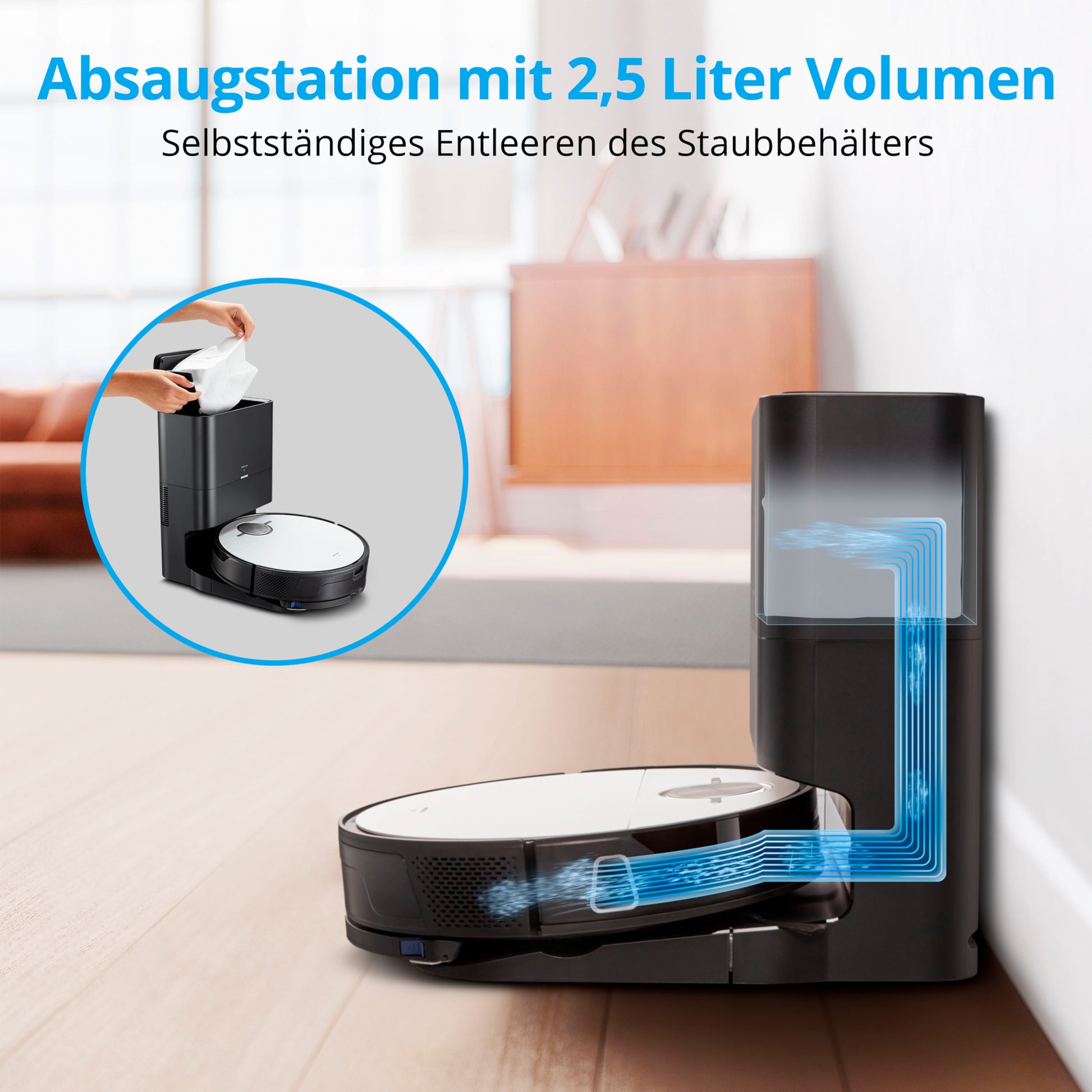 MEDION Roboterstaubsauger MD 20004 – 2-in-1, 0,5 l, Akkubetrieb, 14,4 V