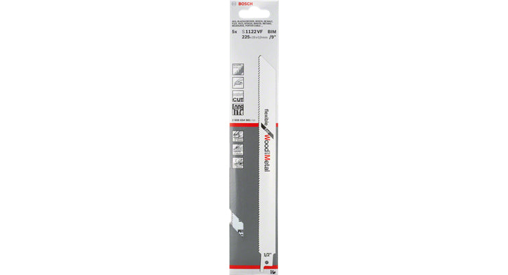 Bosch Professionelles Säbelsägeblatt Klingenzahnabstand 1,8–2,6 mm – für Holz, Metall, Epoxid und mehr – 5 Stück