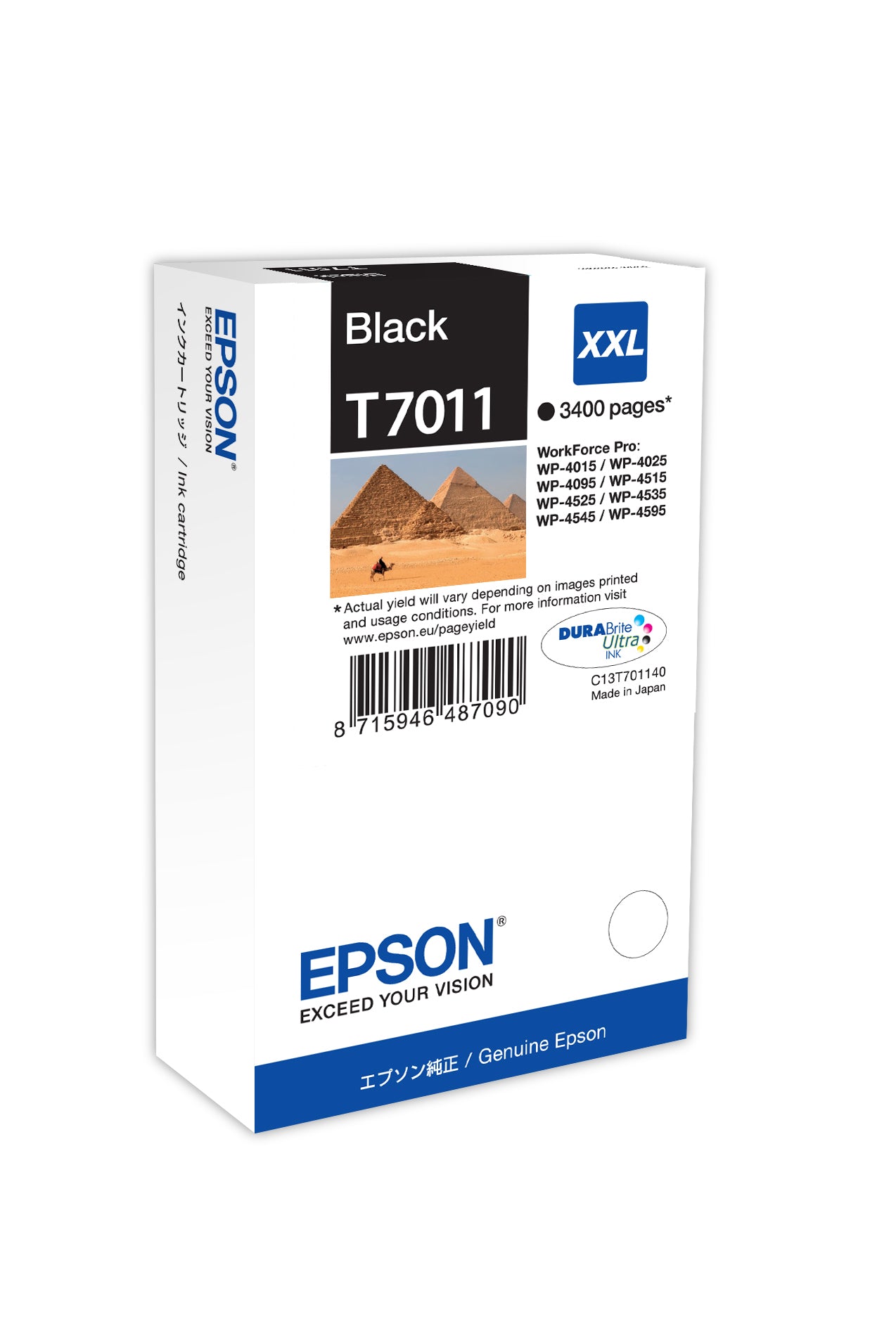 Epson Tintenpatrone T7011, Schwarz, 3'400 Seiten