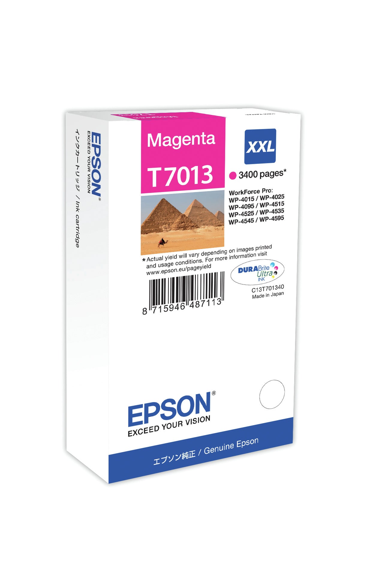 Epson Tintenpatrone T7013, Magenta, 3'400 Seiten
