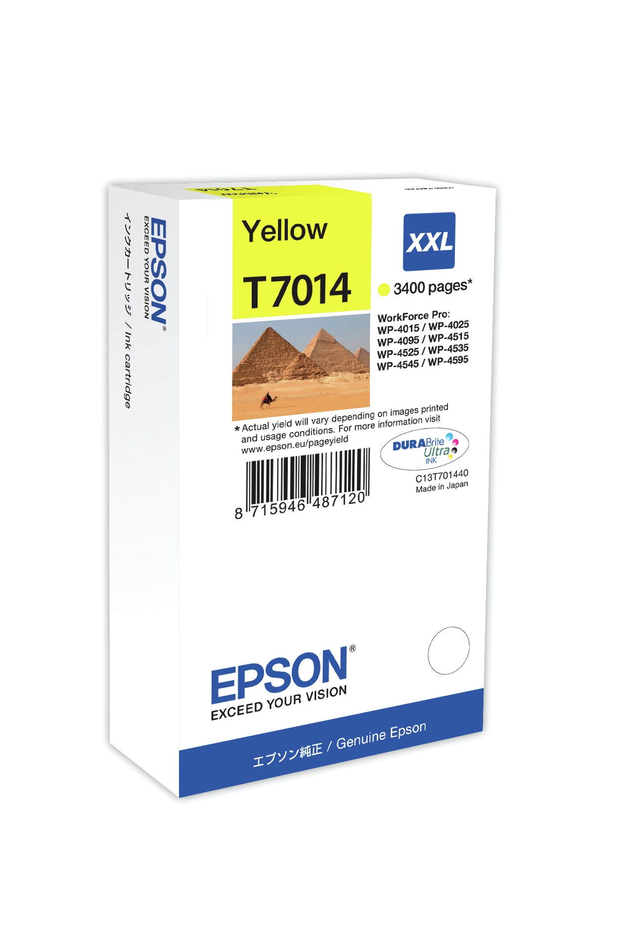 Epson Tintenpatrone T7014, Gelb – für Inkjetdrucker/Multifunktionsgeräte