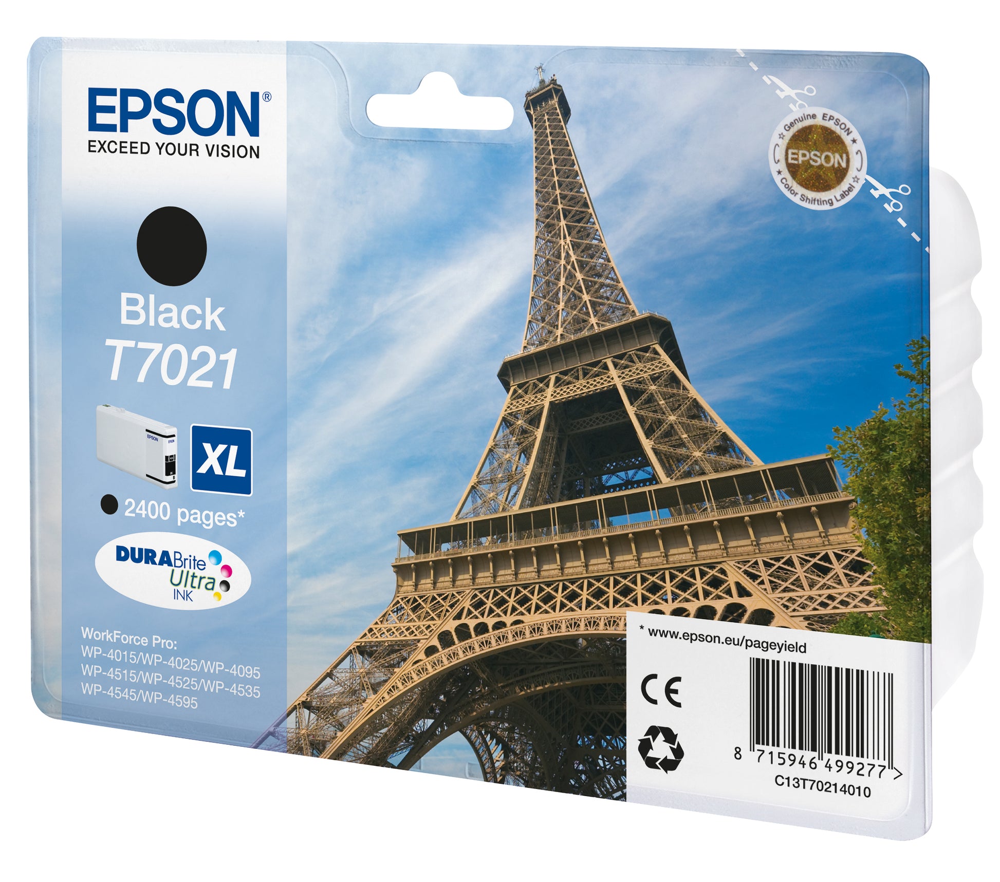 Epson Tintenpatrone T7021, Schwarz, 2'400 Seiten – für Tintenstrahldrucker/Multifunktionsgeräte