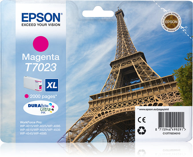 Epson Tintenpatrone T7023, Magenta, 2'000 Seiten – für Tintenstrahldrucker und Multifunktionsgeräte