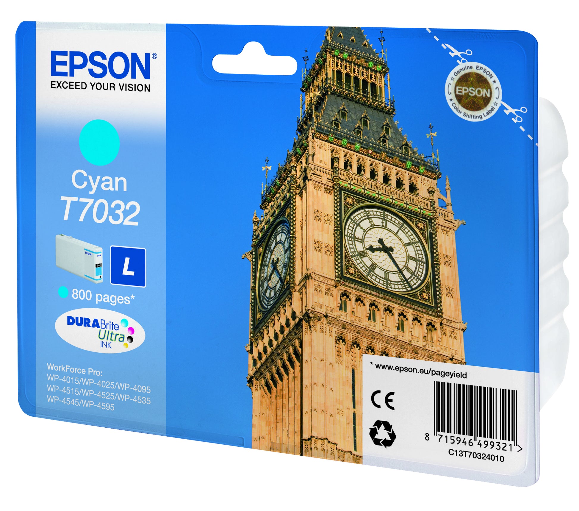 Epson Tintenpatrone T7032, cyan, 800 Seiten