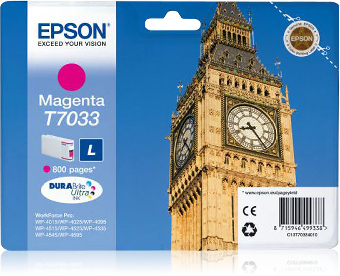 Epson Tintenpatrone T7033, Magenta – für Inkjetdrucker/Multifunktionsgeräte