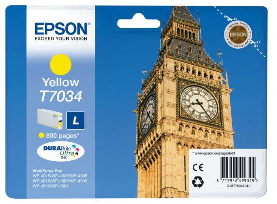 Epson Tintenpatrone T7034, Gelb, 800 Seiten – für Tintenstrahldrucker und Multifunktionsgeräte