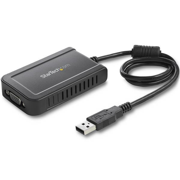 StarTech.com USB zu VGA Adapter – 1920 × 1200, USB 2.0, 0,5 m, Treiber enthalten, für Windows, Schwarz