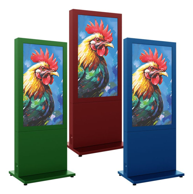 Hagor Digital-Signage-Stand für 55" Displays – abschliessbar, Belüftung – RAL 7016 – HP Kiosk 55" FS