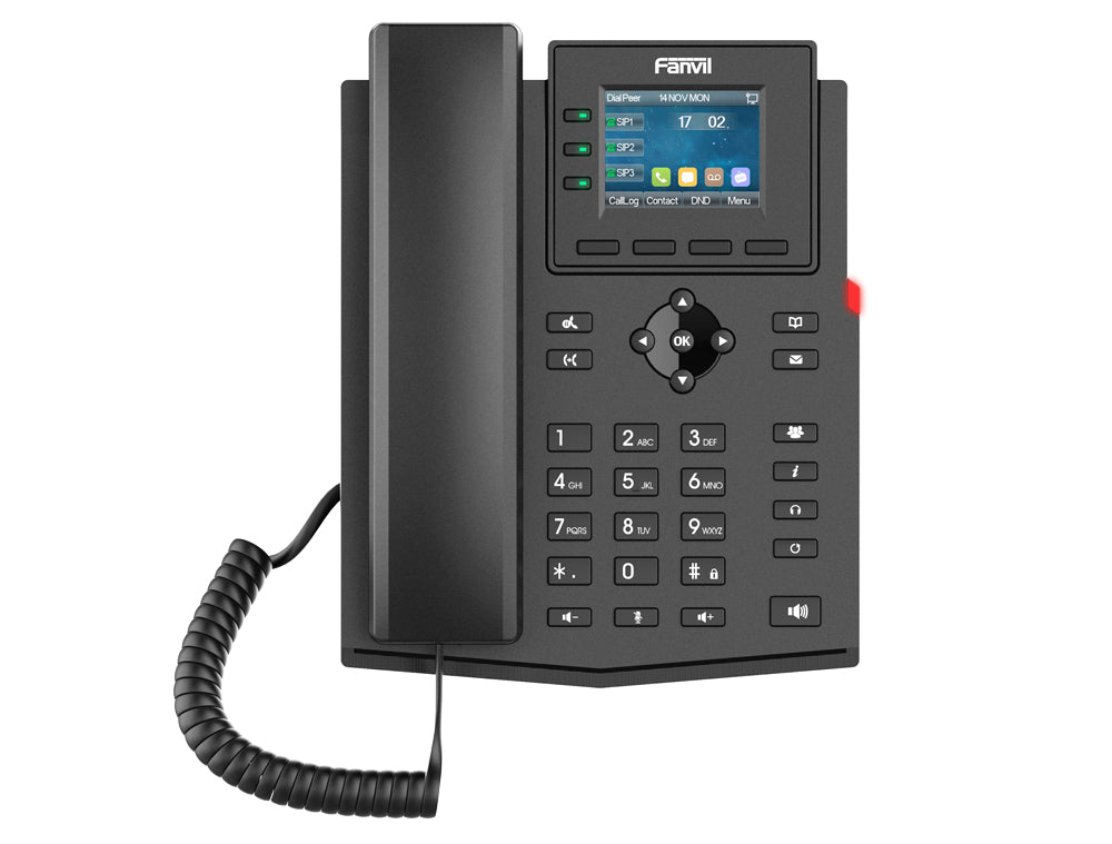 Fanvil X303G – SIP-Tischtelefon, 4 SIP-Konten, PoE, 2,4" Display
