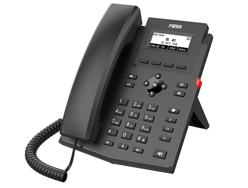 Fanvil X301G – IP-Telefon, 2 SIP-Konten, 2,3", Gigabit, PoE, für Yeastar, Schwarz