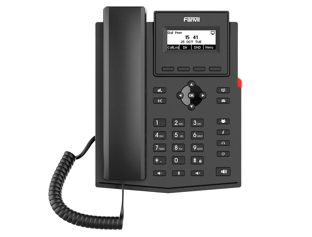 Fanvil X301G – IP-Telefon, 2 SIP-Konten, 2,3", Gigabit, PoE, für Yeastar, Schwarz