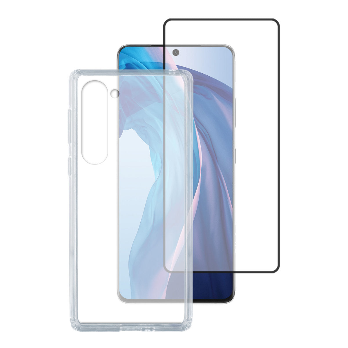 4smarts 360° Starter Set X-Pro Full Backcover – für Samsung Galaxy S23+, Glas+TPU, Transparent, Displayschutz