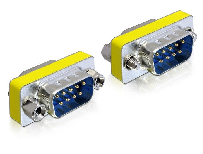 DeLOCK Seriell-Adapter D-Sub DB9 zu DB9 (männlich zu männlich) – RS-232, 9-polig – Silber