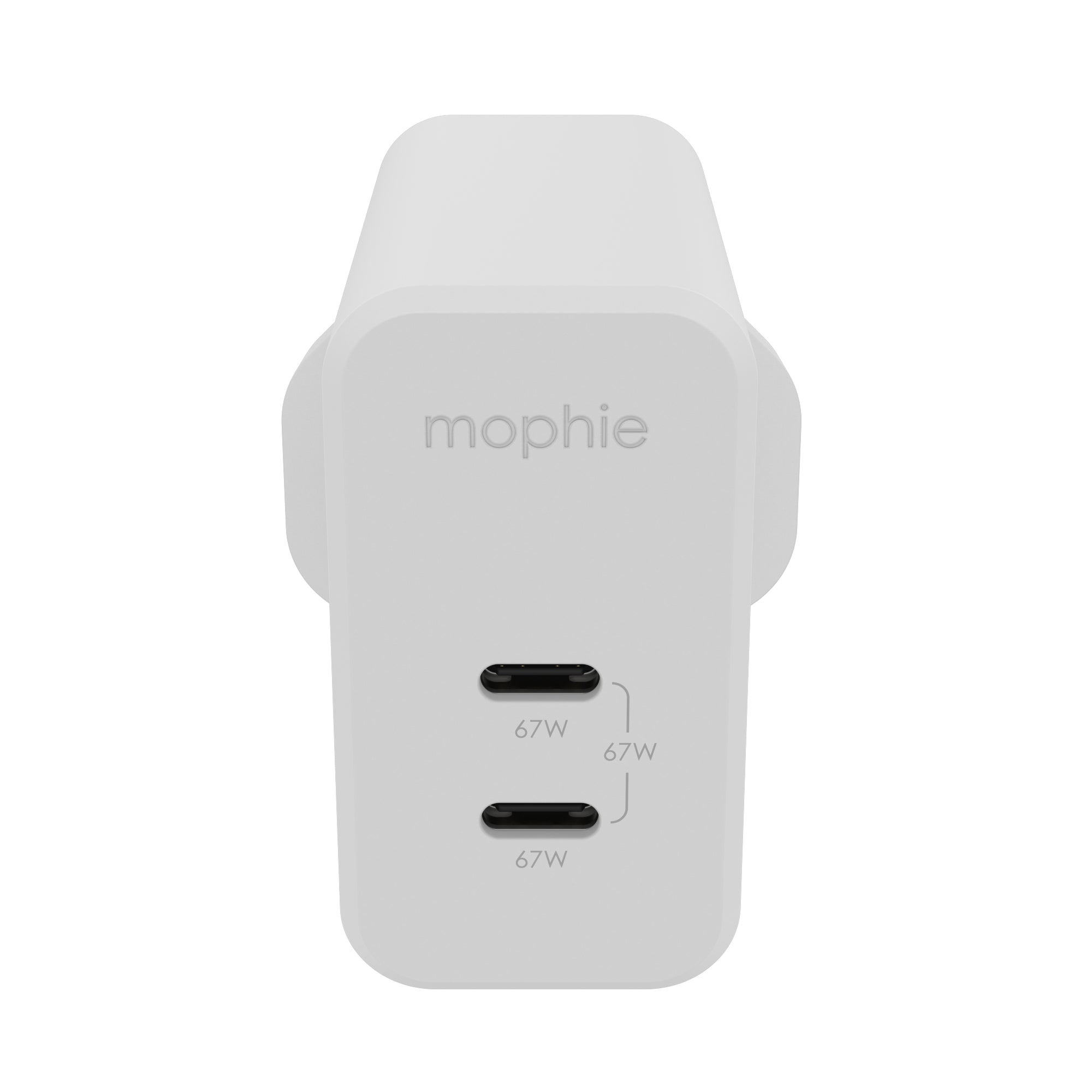 Mophie MOPHIEWALL Netzteil (UK) – 67 W, 2× USB-C, PD, GaN