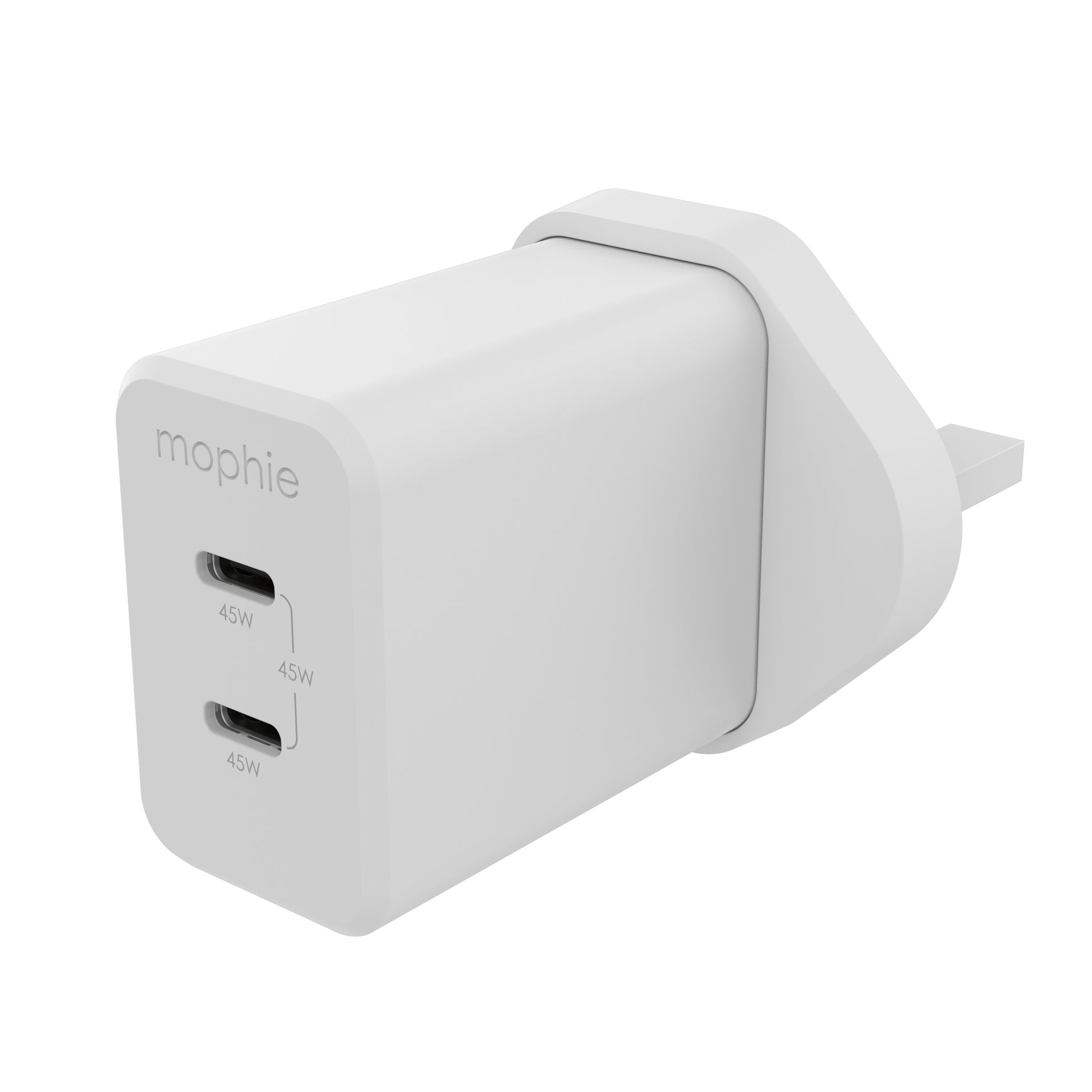 mophie Netzteil (UK) – 45 W, 2× USB-C, PD, GaN