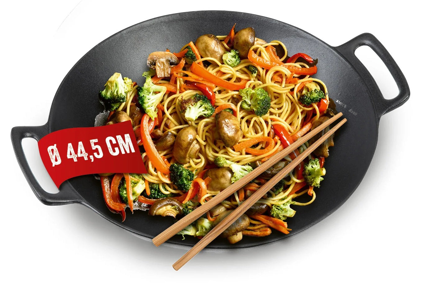 LANDMANN Fonduepfanne 15502 Pure – Ø 44,5 cm, Gusseisen, Emaille, für Grillrost, Schwarz