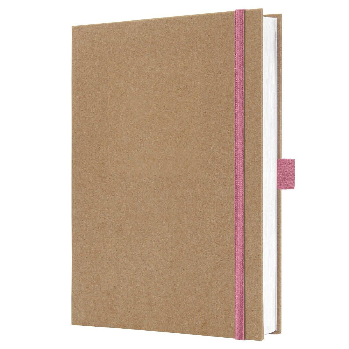 Jolie Notizbuch – A5 – liniert – 96 Blatt – 100 g/m² – Hardcover, Gummiband, Stiftschlaufe, Pink, FSC