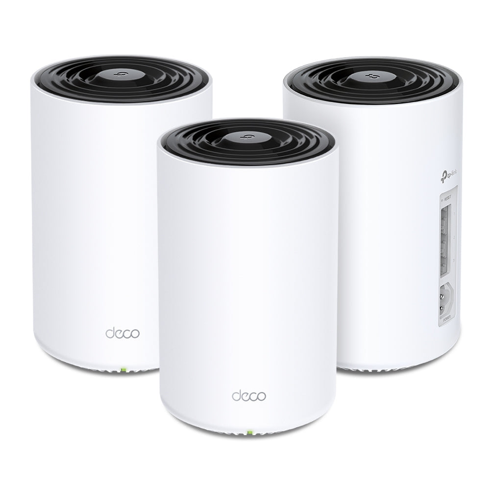 TP-Link Deco PX50 (3er-Pack) – WLAN-Router – Wi-Fi 6 Dual-Band (2,4/5 GHz), 2,4 Gbit/s, 3×GbE