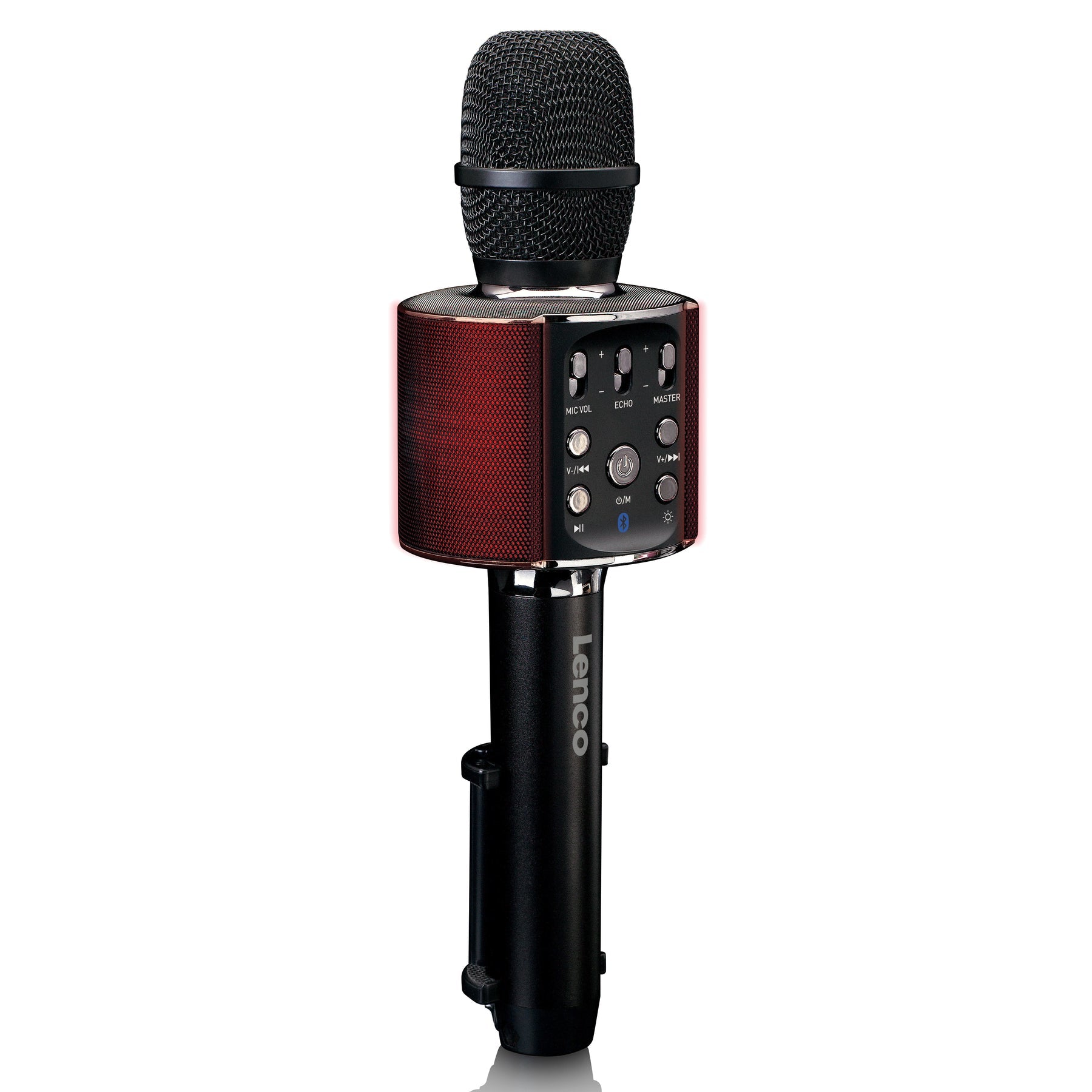 Lenco BMC-090 Karaoke-Mikrofon – Bluetooth, Kabellos, 8 h Akku, 5 W, für HiFi-Geräte/Mobiltelefone, Schwarz