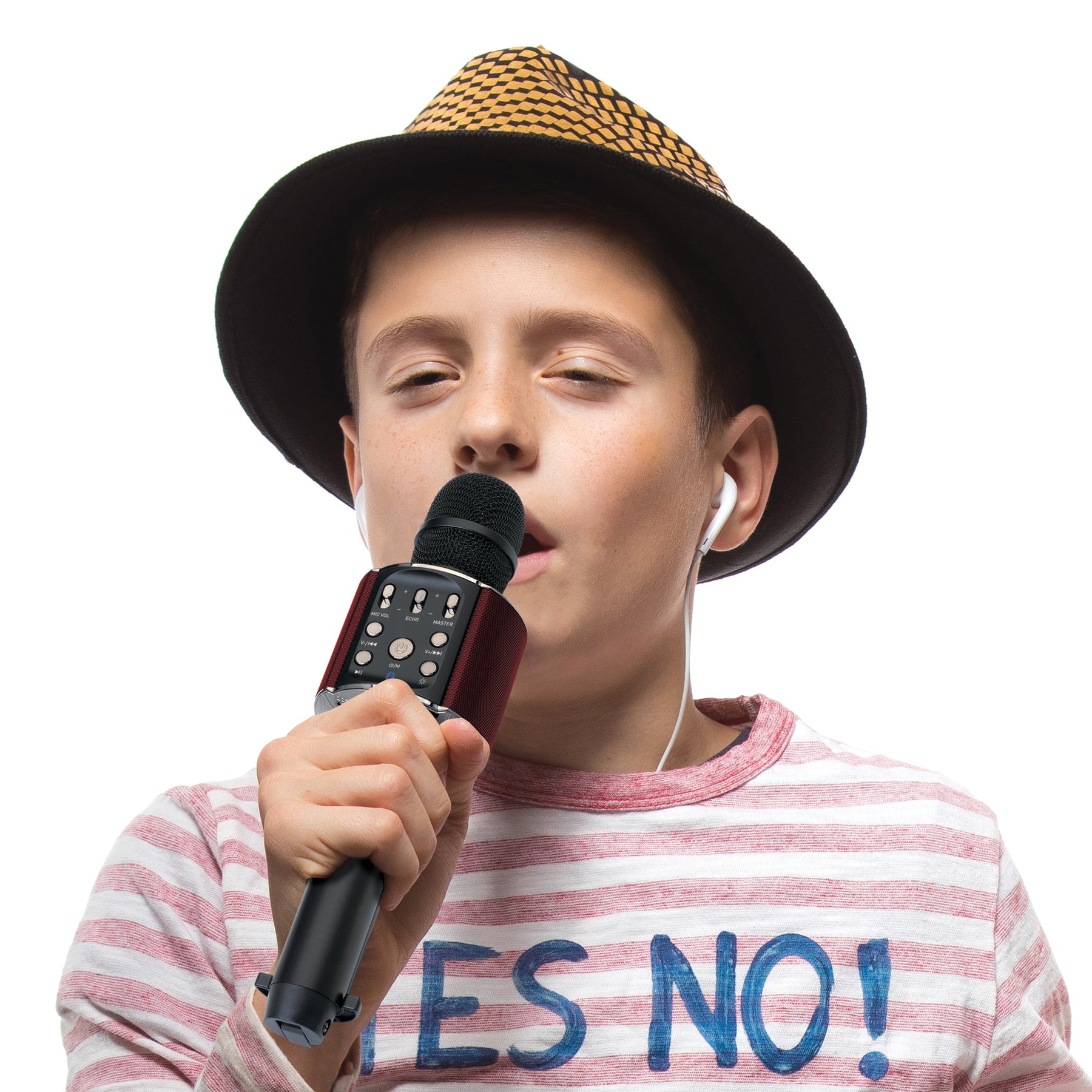 Lenco BMC-090 Karaoke-Mikrofon – Bluetooth, Kabellos, 8 h Akku, 5 W, für HiFi-Geräte/Mobiltelefone, Schwarz