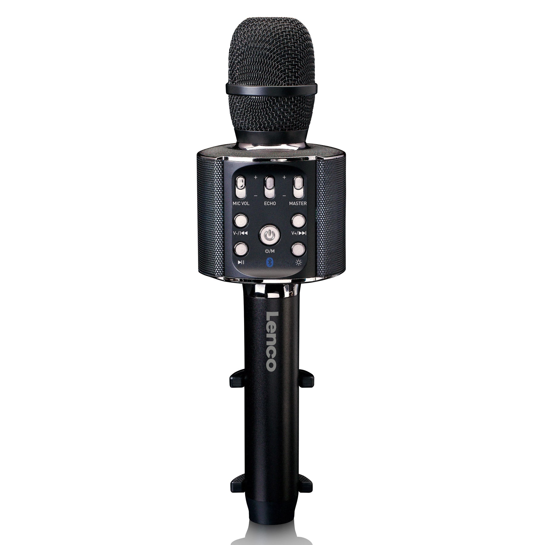 Lenco BMC-090 Karaoke-Mikrofon – Bluetooth, Kabellos, 8 h Akku, 5 W, für HiFi-Geräte/Mobiltelefone, Schwarz