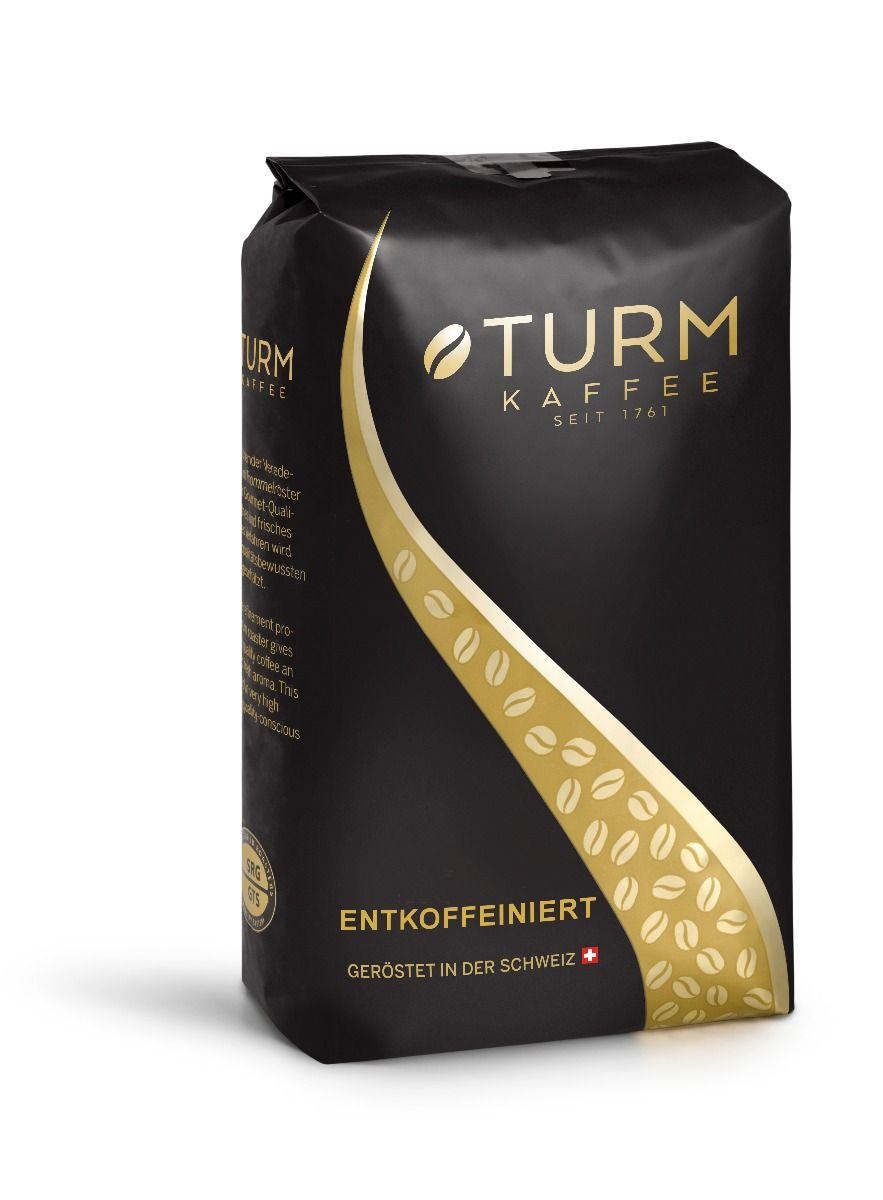 Turm Kaffee Kaffeebohnen – Café Crème, entkoffeiniert, Arabica/Robusta, 1 kg