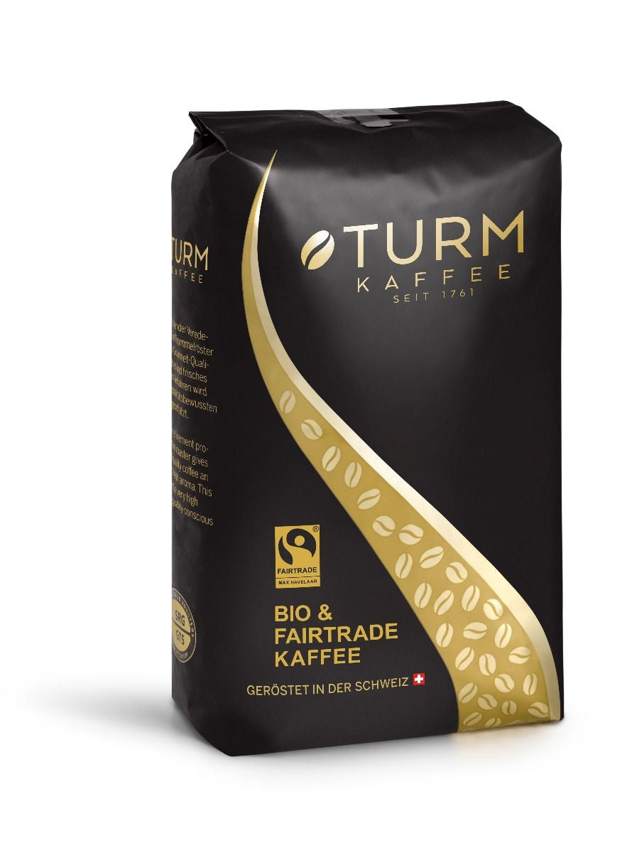 Turm Kaffee Kaffeebohnen – Lungo, Bio, Fairtrade, 100% Arabica, 1 kg