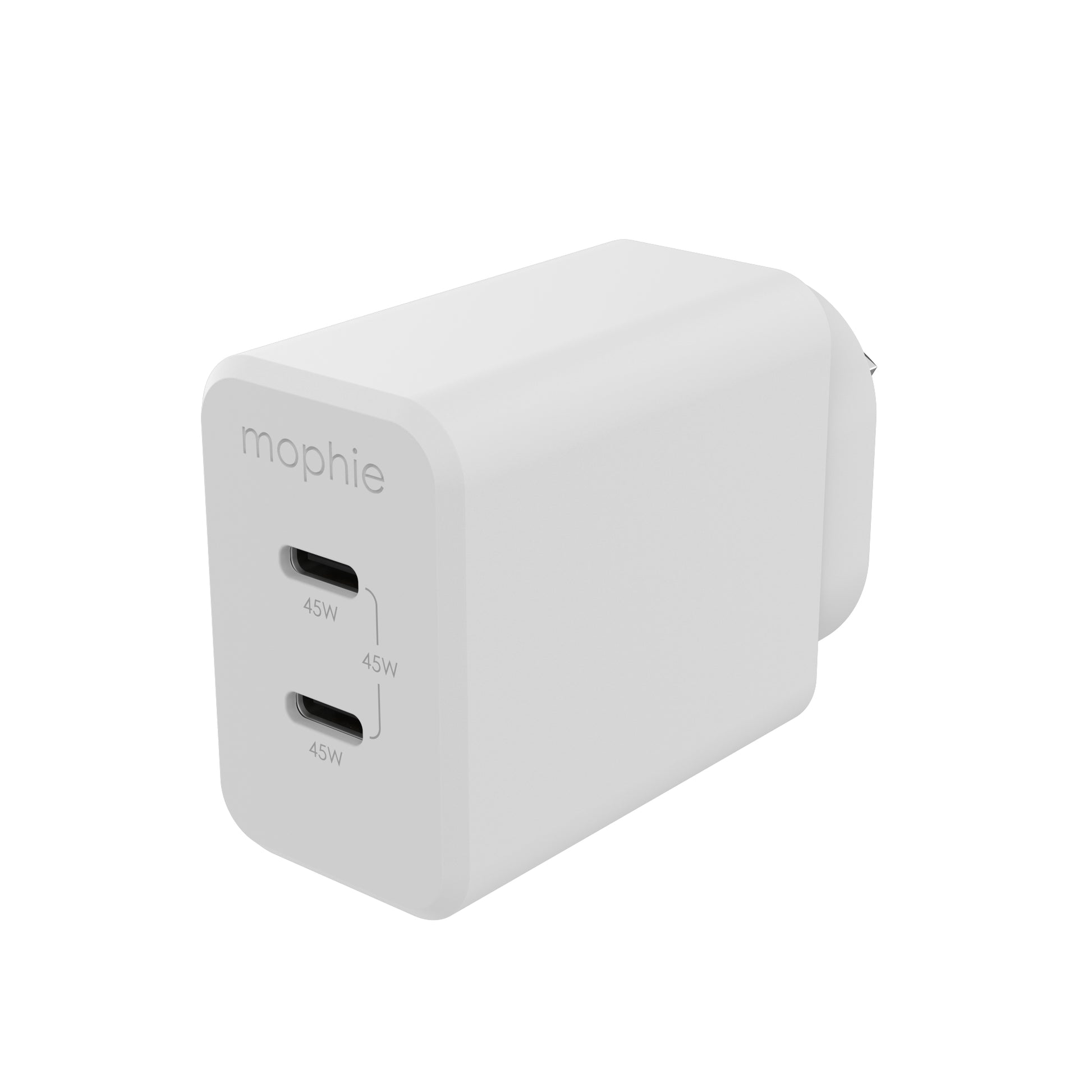 mophie Netzteil (AU) – 45 W, 2× USB-C, PD, GaN – für USB-C-Geräte