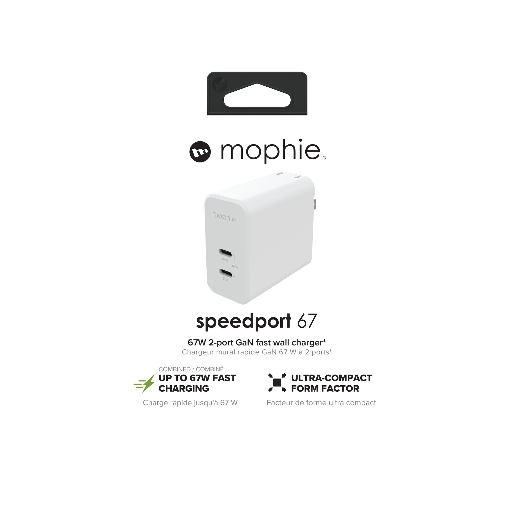 mophie Netzteil (US) – 67 W, 2× USB-C, PD, GaN