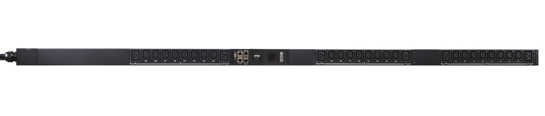 ATEN PG98230G 3-Phasen PDU 16 A – 24×IEC C13, 6×IEC C19 – 0U Rack, IEC 309 – gemessen, LCD, IP-steuerbar