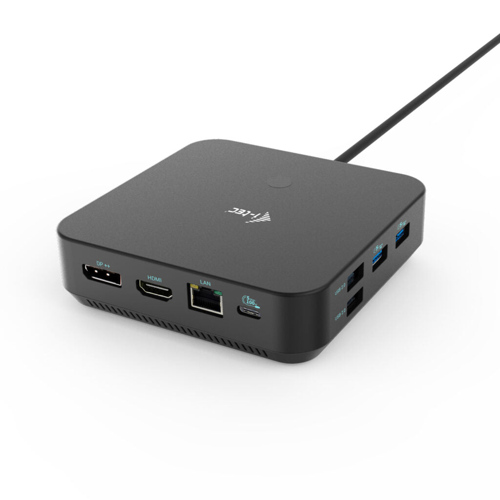 i-tec Dockingstation – USB-C, 2× DP, 1× HDMI, 5× USB-A, 2× USB-C, 100 W PD, GbE, 3,5 mm Audio