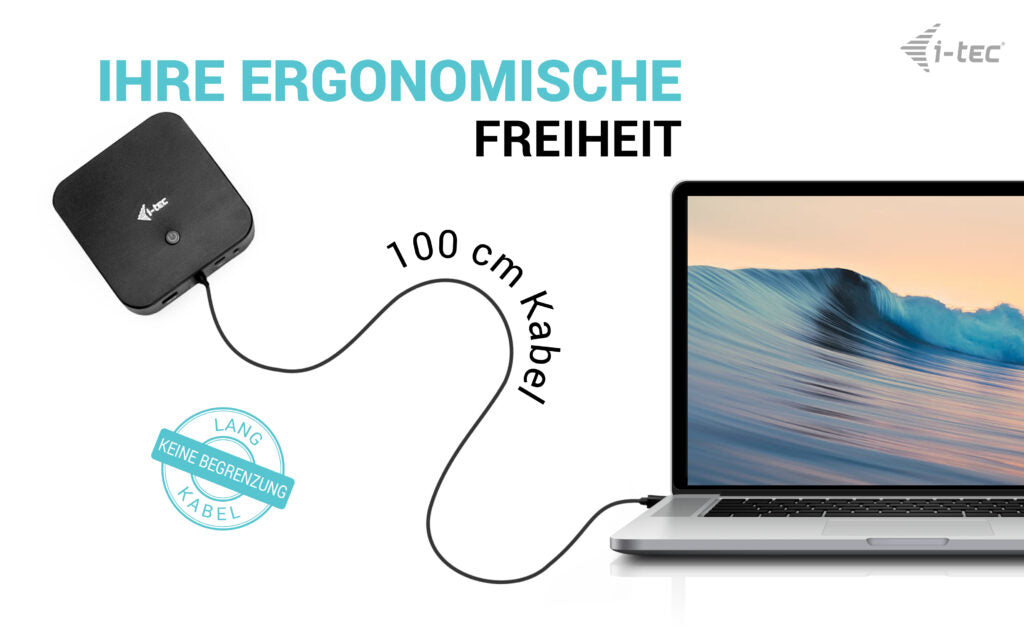 i-tec Dockingstation – USB-C, 2× DP, 1× HDMI, 5× USB-A, 2× USB-C, 100 W PD, GbE, 3,5 mm Audio