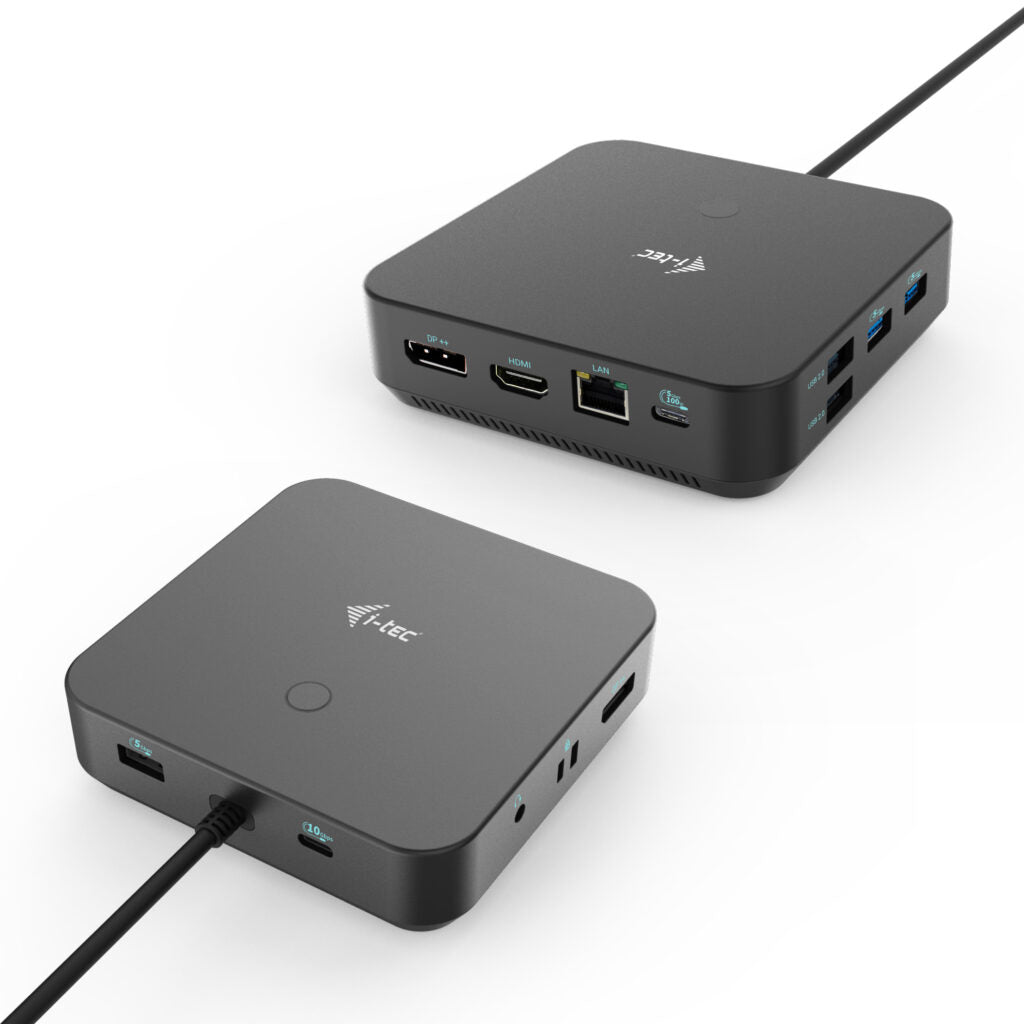 i-tec Dockingstation – USB-C, 2× DP, 1× HDMI, 5× USB-A, 2× USB-C, 100 W PD, GbE, 3,5 mm Audio