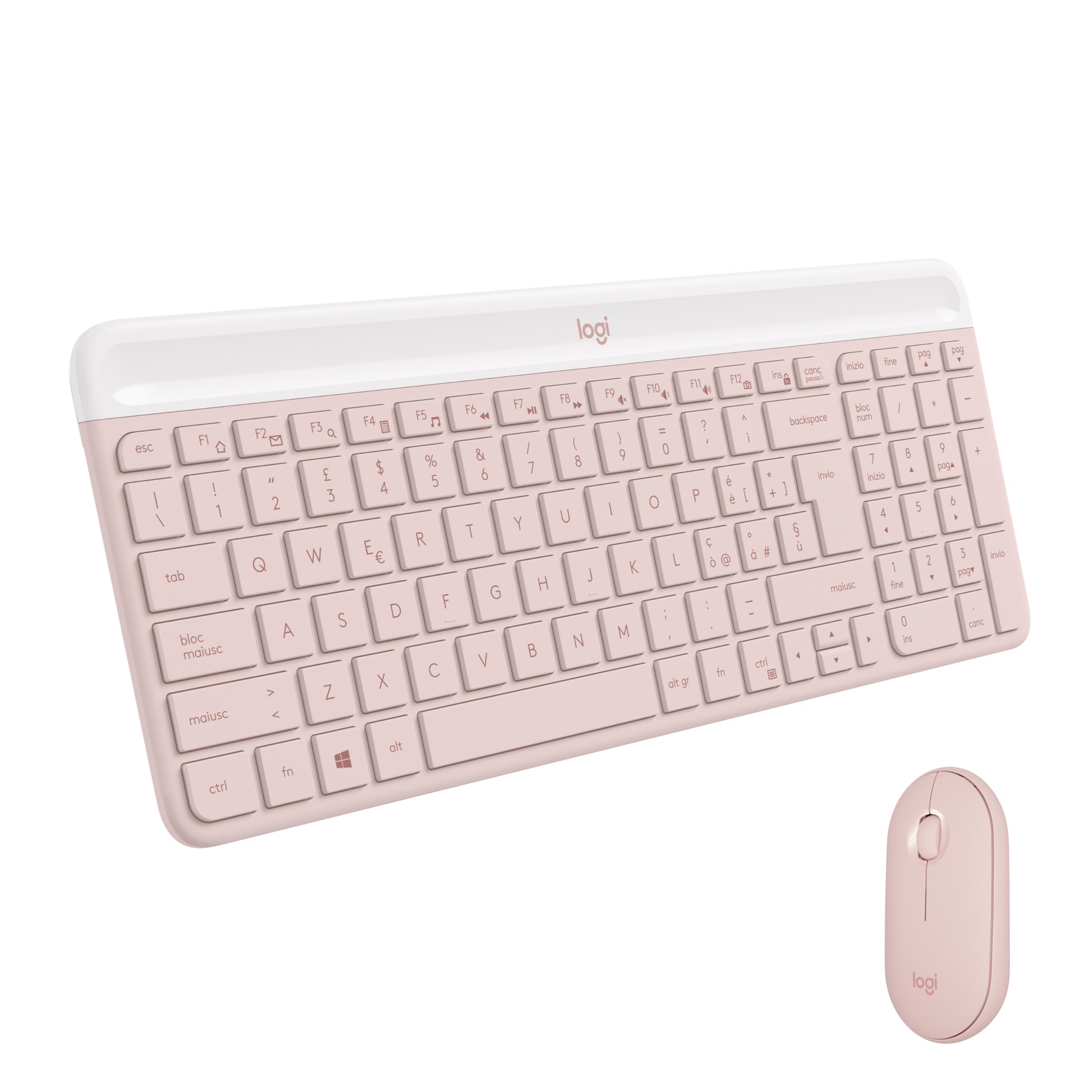 Logitech MK470 Slim Combo – Tastatur, IT-Layout (IT), Rosa
