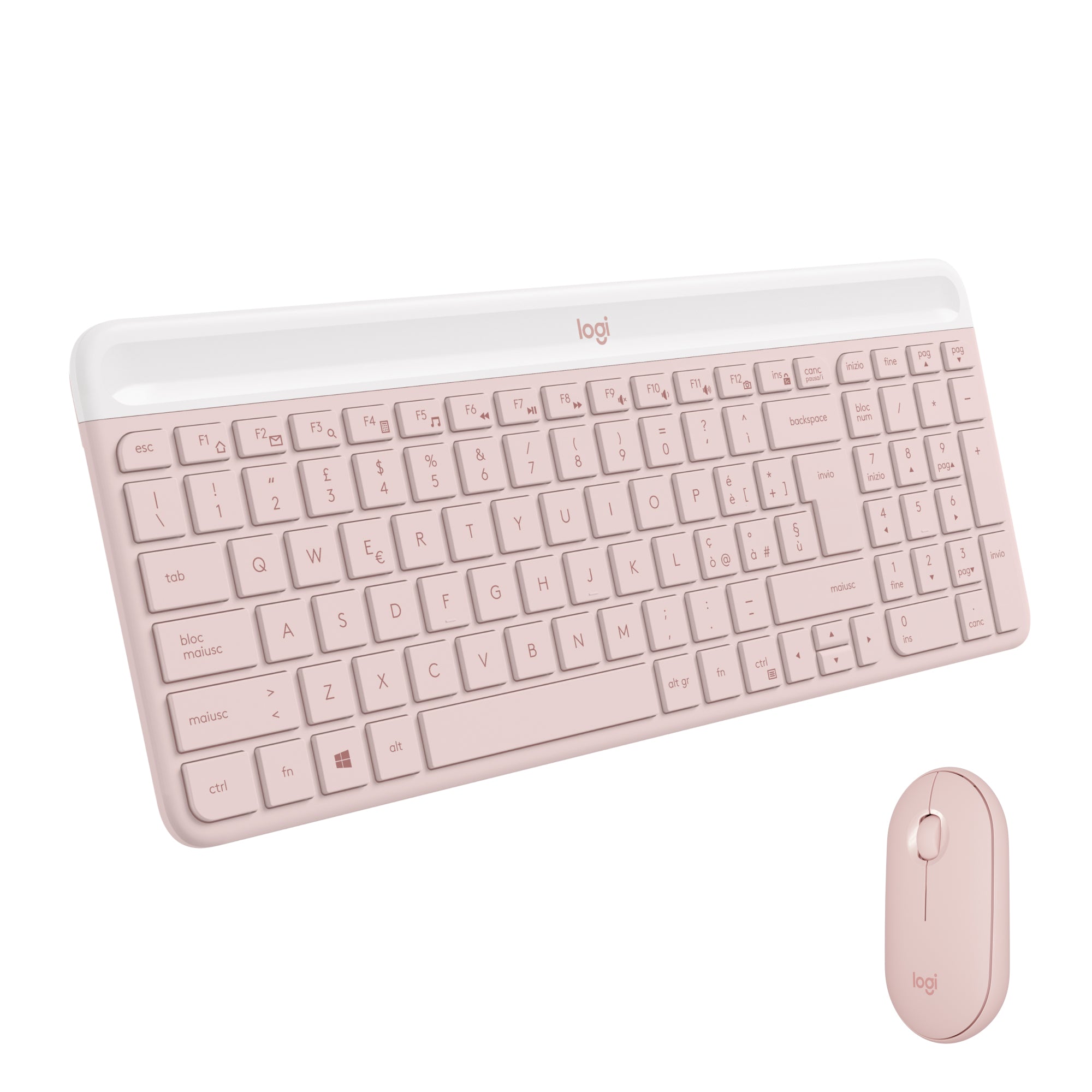 Logitech MK470 Slim Combo – Tastatur, IT-Layout (IT), Rosa
