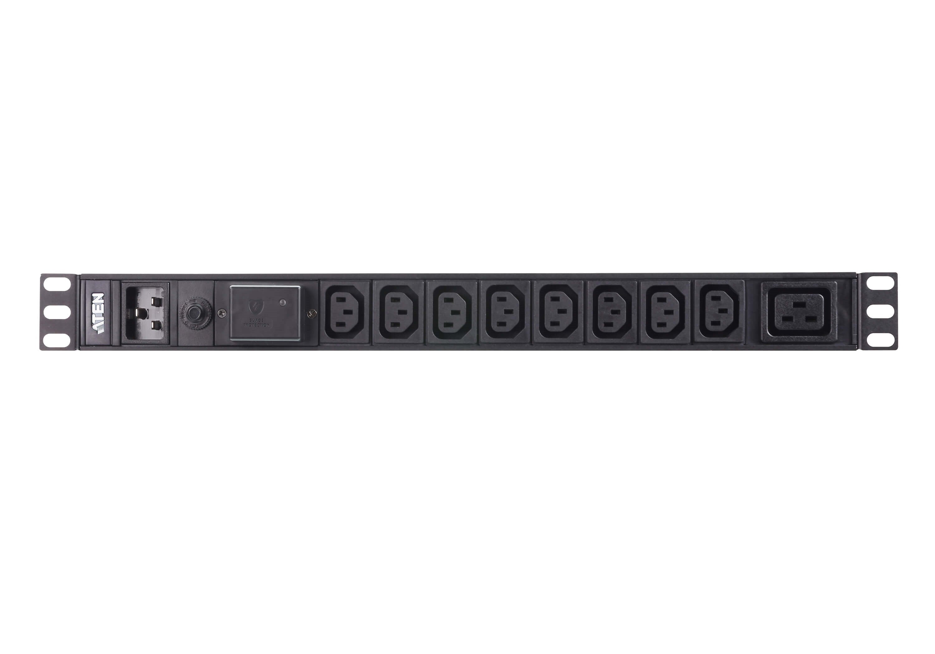 ATEN Rack-PDU – Standard, Überspannungsschutz, Rack 1U, 16 A 100–240 V, 8×C13 + 1×C19, C20, 3 m
