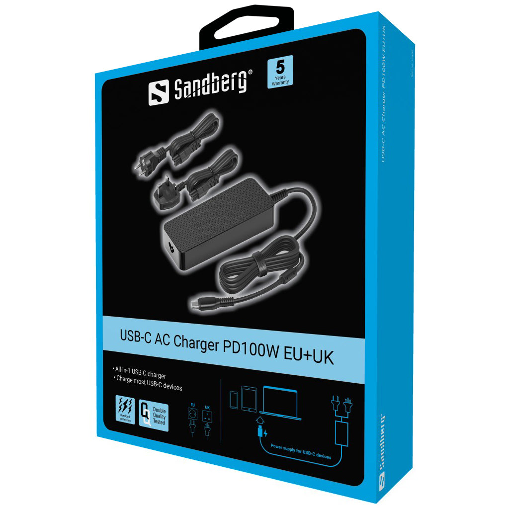 Sandberg Netzteil (EU, UK) – 100 W, PD