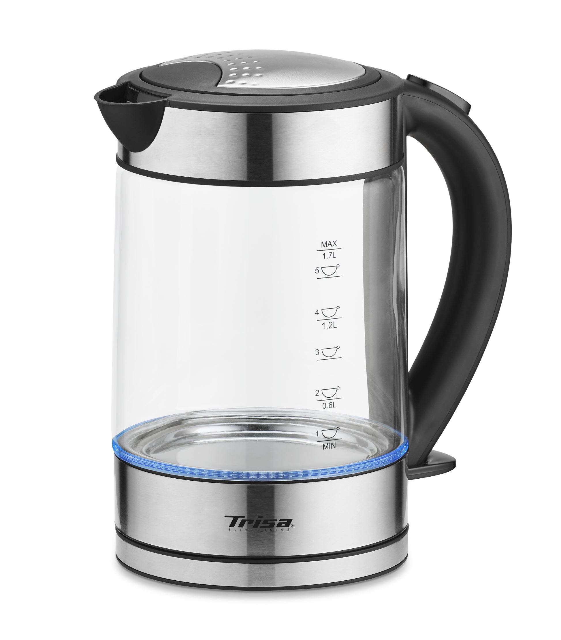 Trisa Wasserkocher – 1,7 l, Edelstahl/Glas, 6456.6945