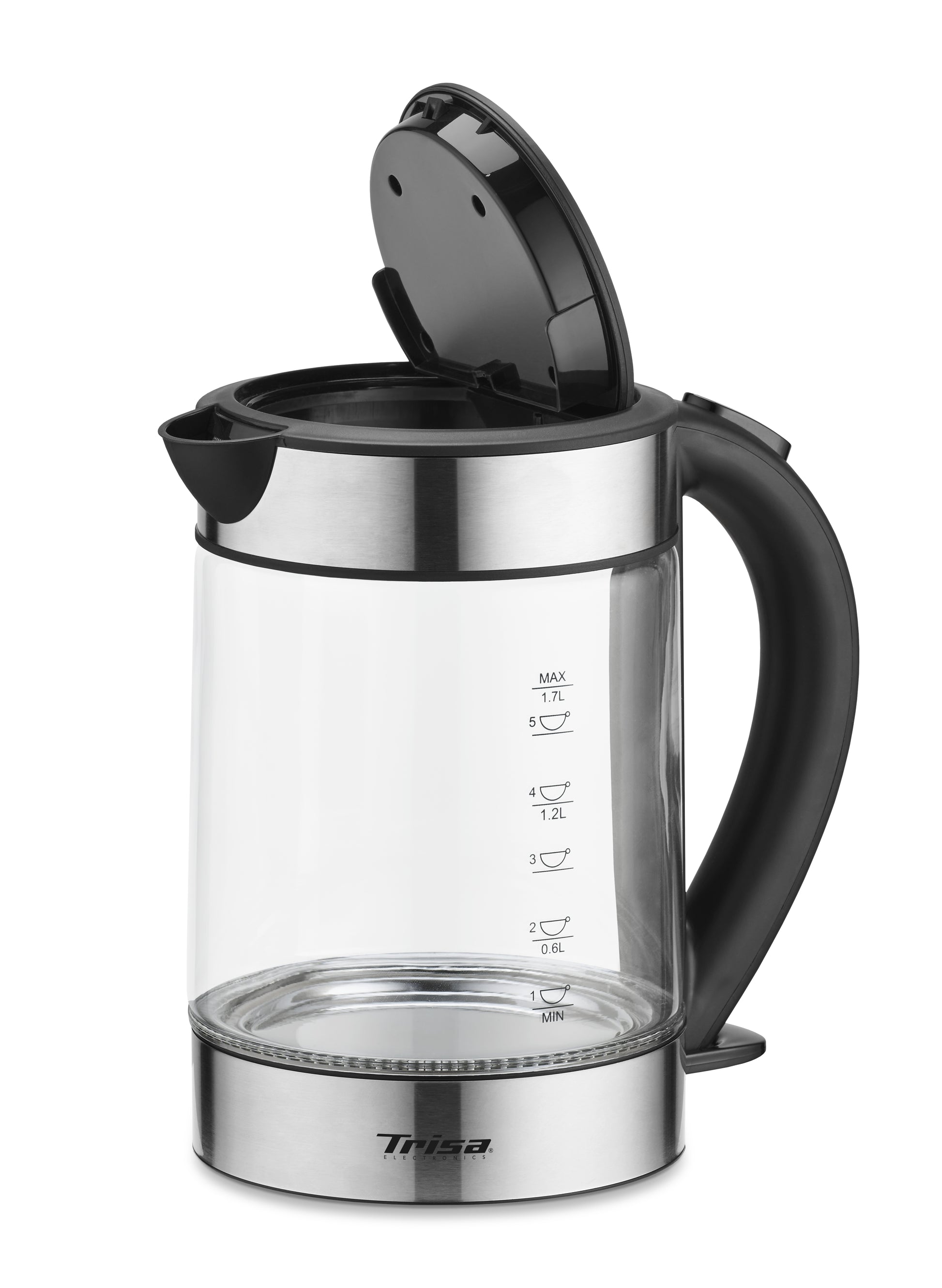 Trisa Wasserkocher – 1,7 l, Edelstahl/Glas, 6456.6945