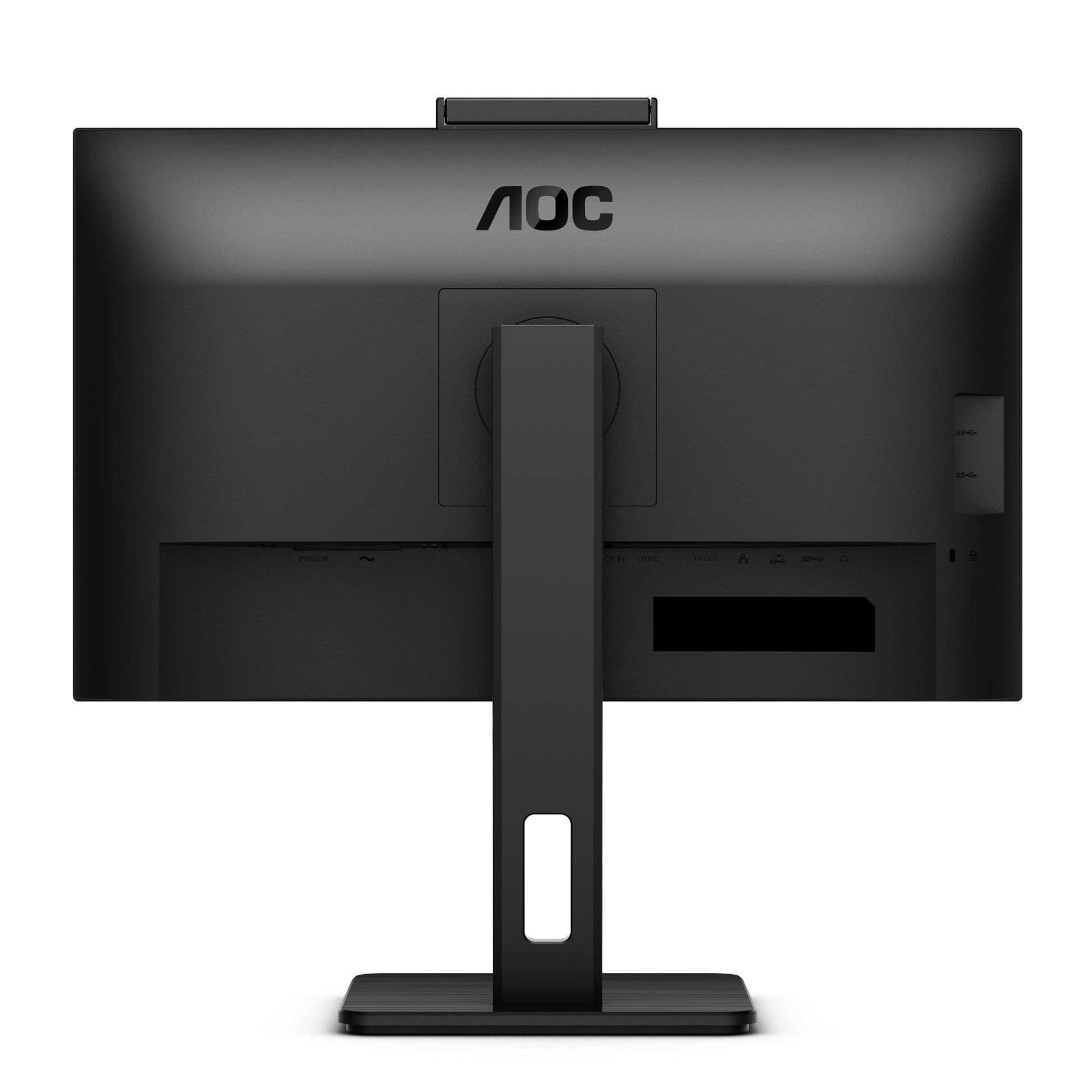 AOC Monitor, 27", 2560 × 1440 (WQHD), IPS, 75 Hz, 350 cd/m², Webcam, 4× USB 3.0, VESA 100 × 100, Schwarz