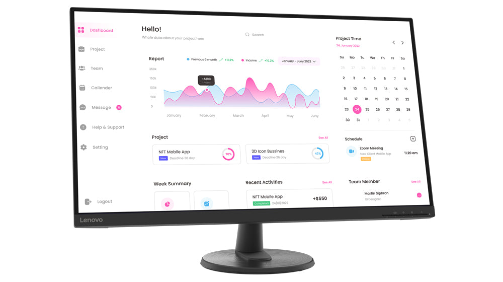 Lenovo D32-40 – 31,5", 1920 × 1080 (Full HD), VA