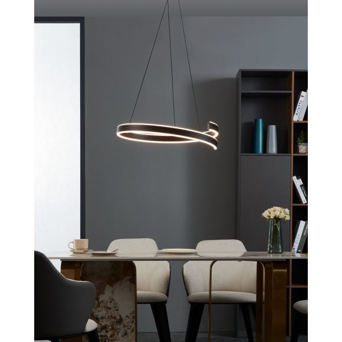 EGLO LED-Hängeleuchte ANDABAIA-Z – Ø 60 × 154 cm, 5300 lm, 42,5 W, 3000–6500 K, dimmbar, für Alexa/BT, schwarz