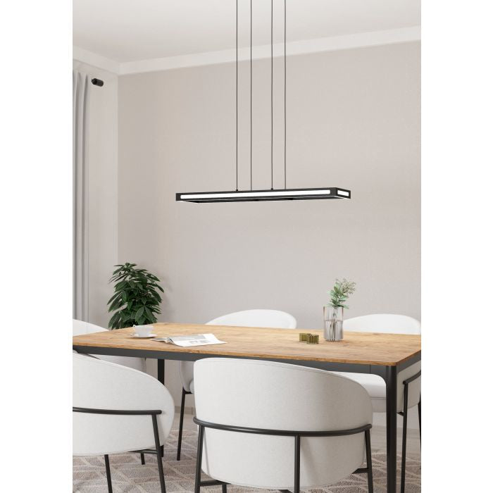 EGLO LED-Hängeleuchte Salvilanas-Z – 2700 lm, 21 W, 2700–6500 K, dimmbar, für Alexa/ZigBee, schwarz/weiss
