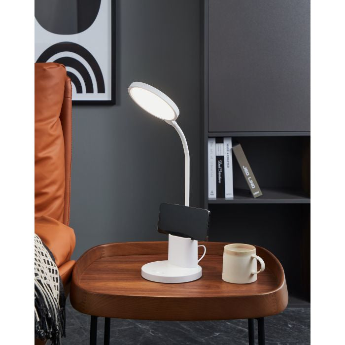 EGLO Tischleuchte Brolini – LED 2,1 W, 300 lm, 2700–6500 K, Touch-Dimmer, Akku, USB – Weiss