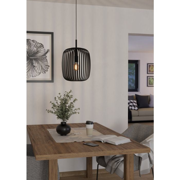 EGLO Pendelleuchte Romazzina – Ø 32,5 × 110 cm, 40 W, dimmbar, für ZigBee 3.0, schwarz, exkl. E27